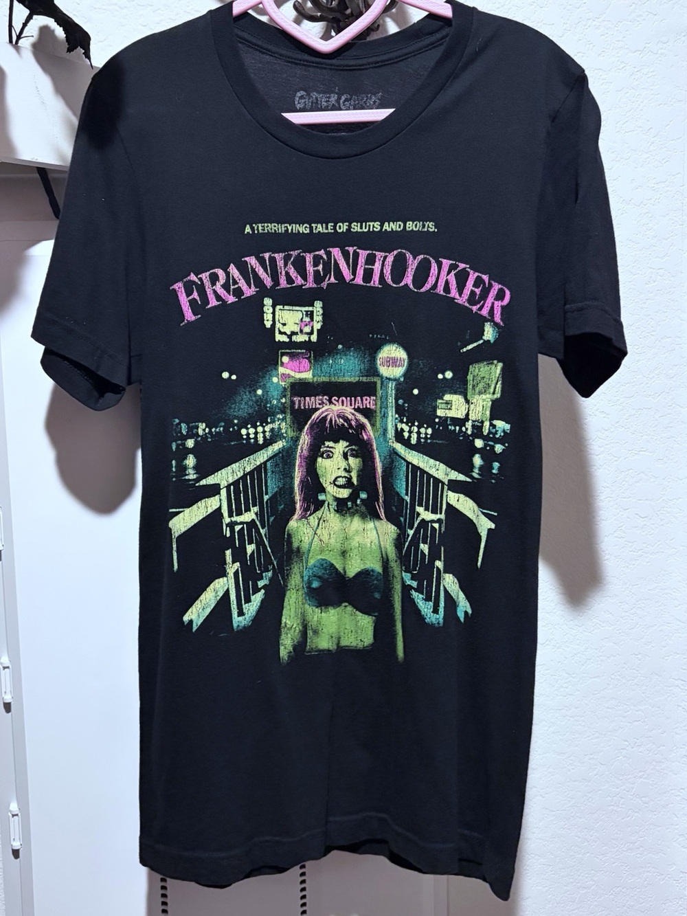 Rare unisex Gutter Garbs Frankenhooker Black T-shirt Size S